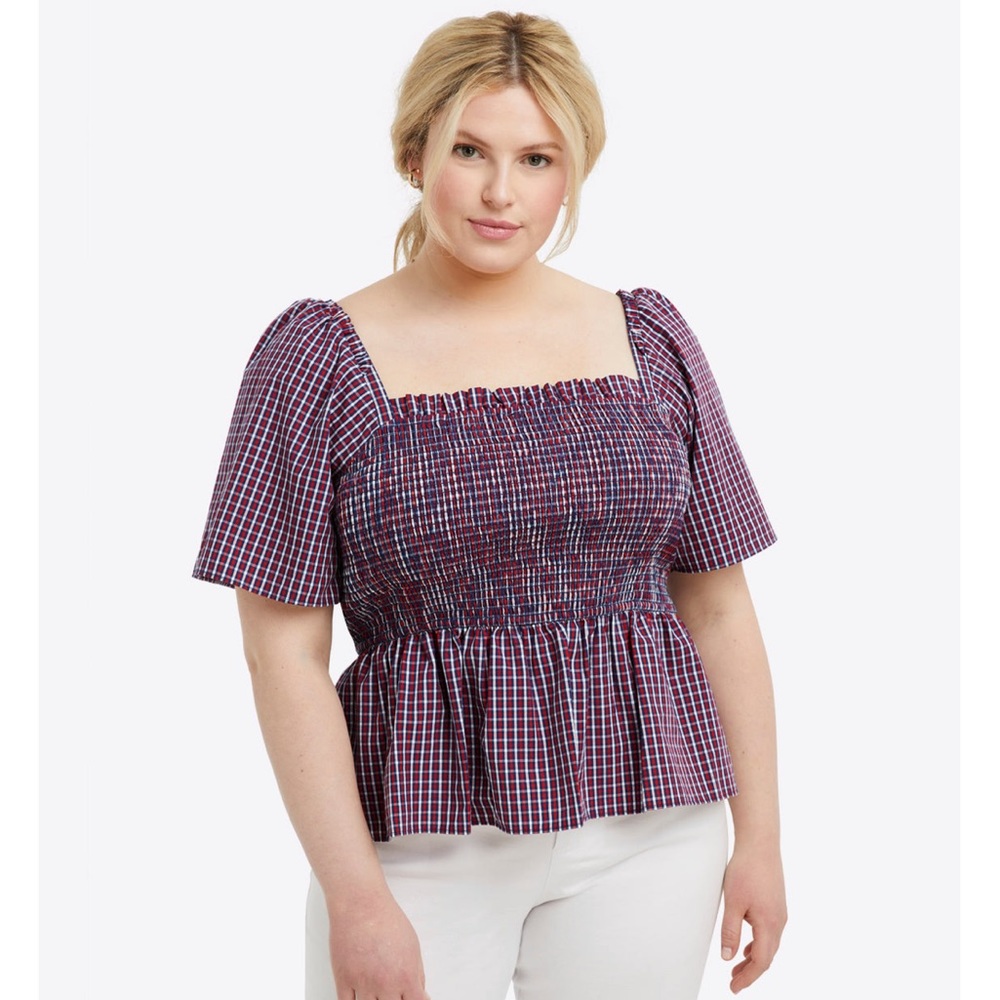 Draper James Deana Smocked Top: Picnic Plaid